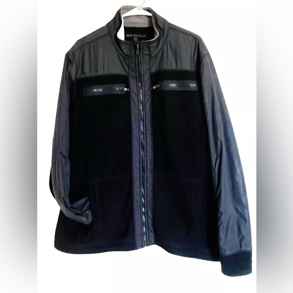 Paper denim & cloth Lightweight Black Zip Up Jacket Waffle 4 Pockets XL